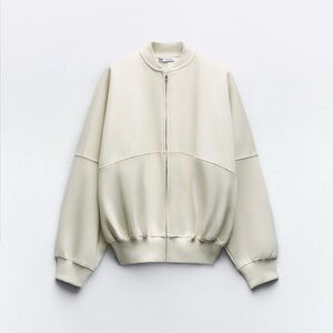 Zara Cream Bomber Jacket